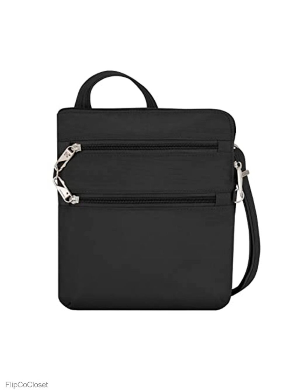 Anti-Theft Slim Double Zip Crossbody Bag Slash Resistant RFID Travel Purse